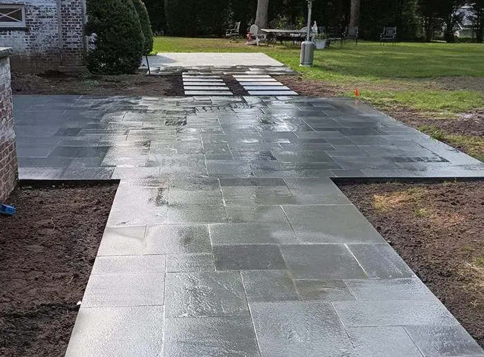 Deck or patio on Long Island — patio blue stone