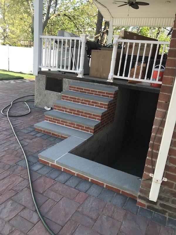 Masonry & Paving project — custom steps brick