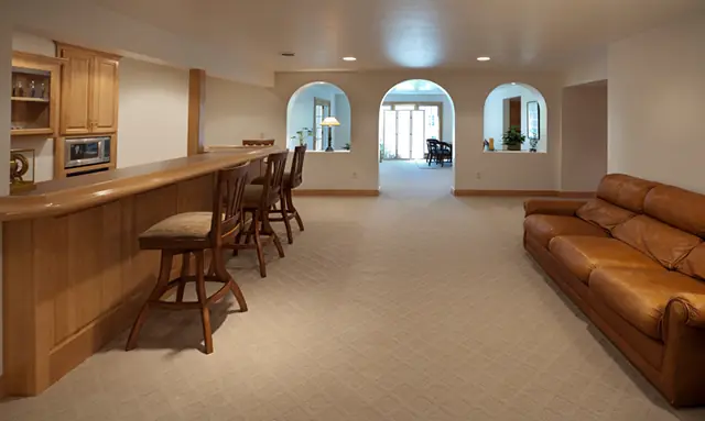 Finished basement on Long Island — baement bar