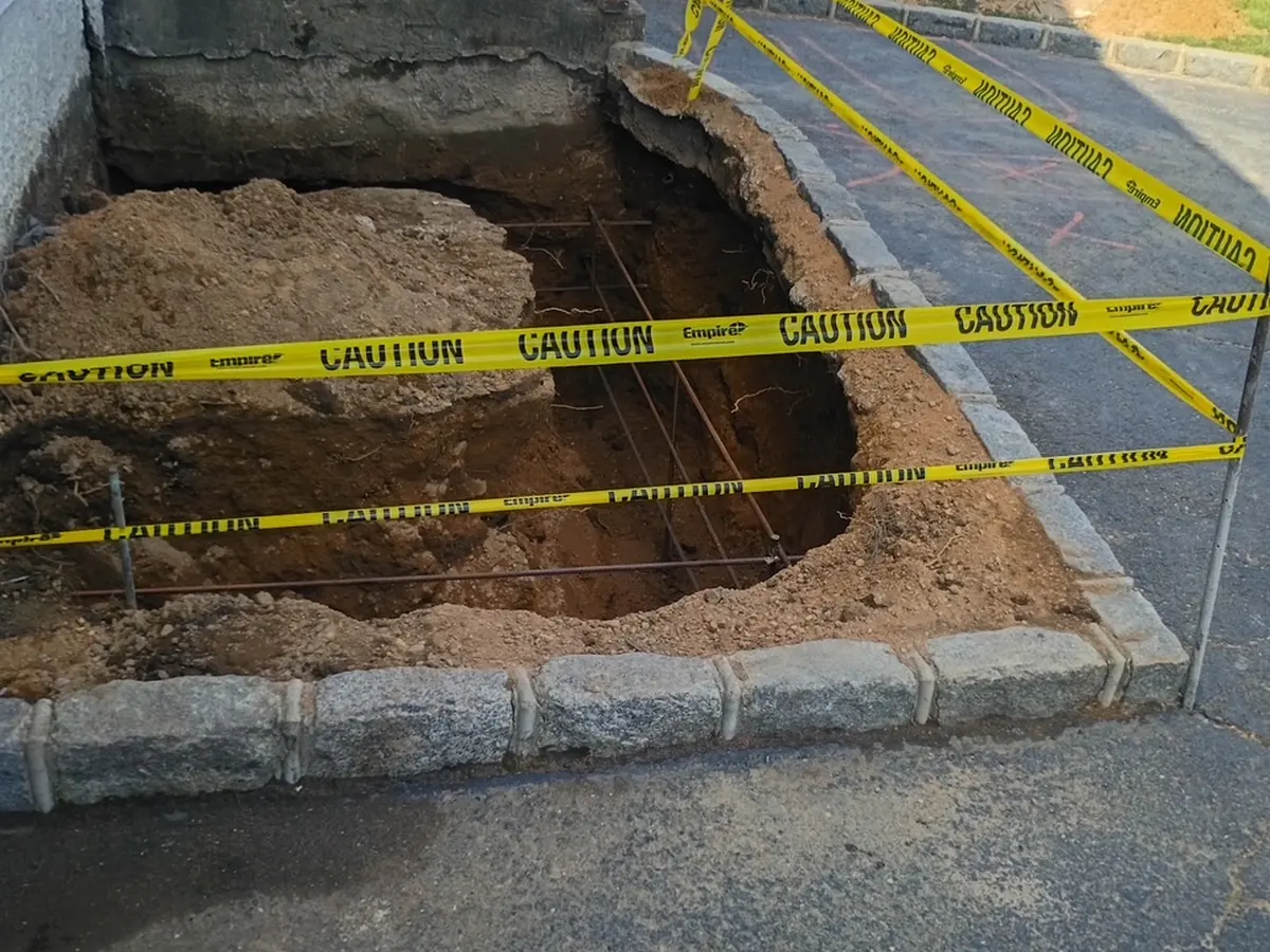 Drainage & Drywells project — drainage excavation