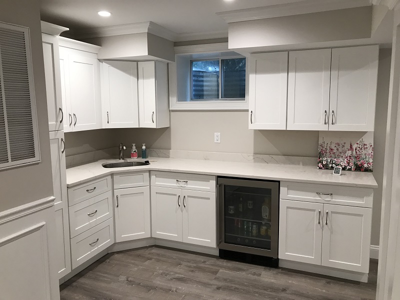 Finished basement on Long Island — basement apartment kitchen
