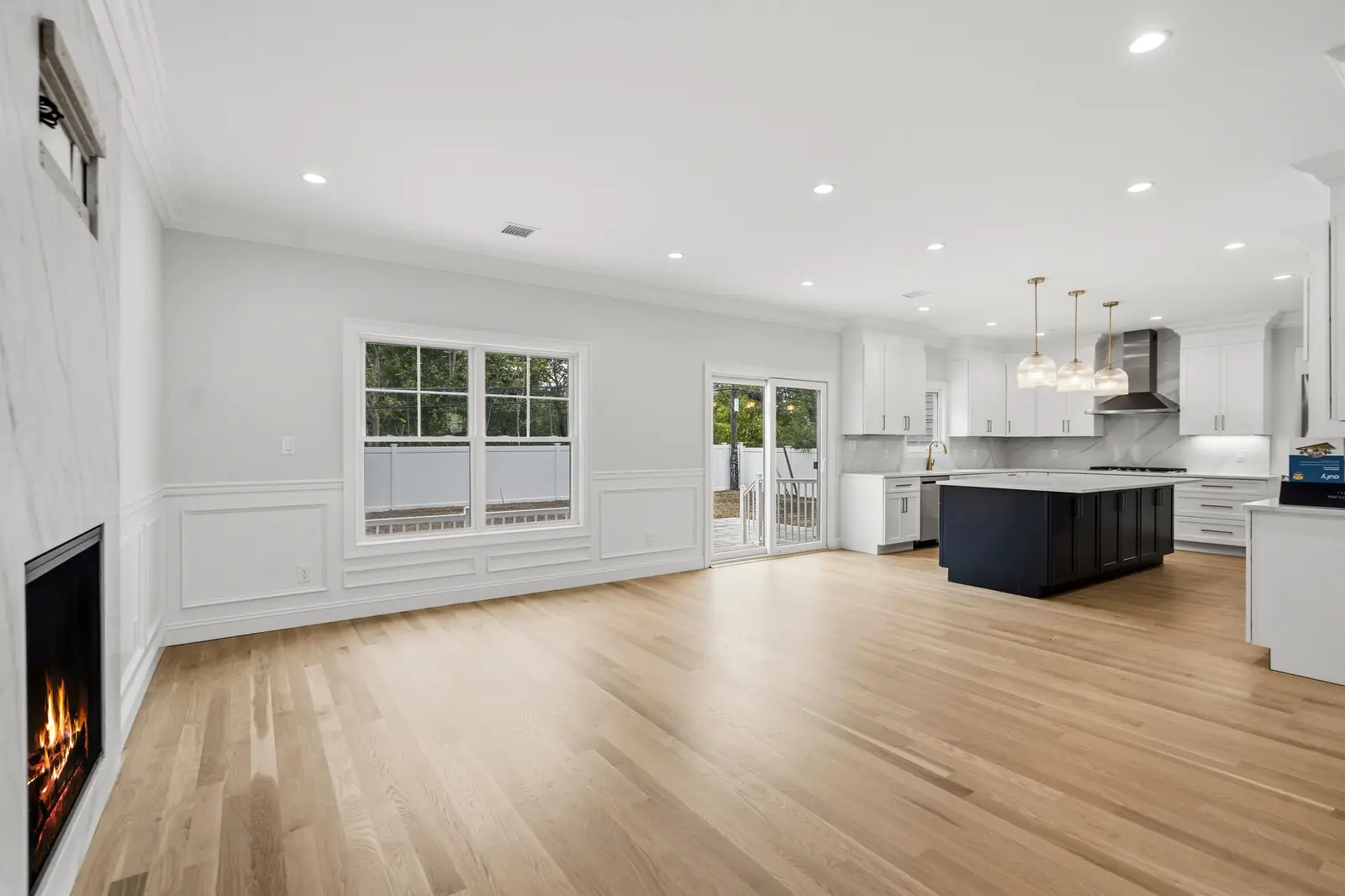 Syosset new construction — family room and kitchen