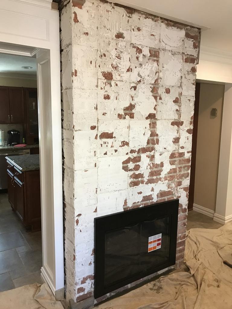 Stone Fireplace Wall Before and After Indoor Fireplace
