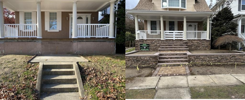 Stoop construction Before and After
