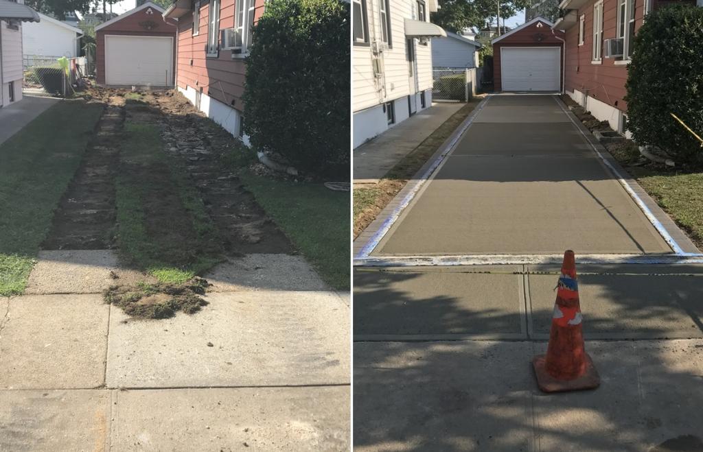 concrete driveway Before and After