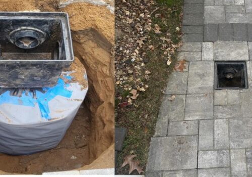 Drywell Installation Before and After
